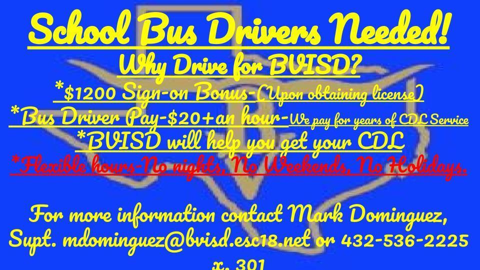 Bus Drivers Needed